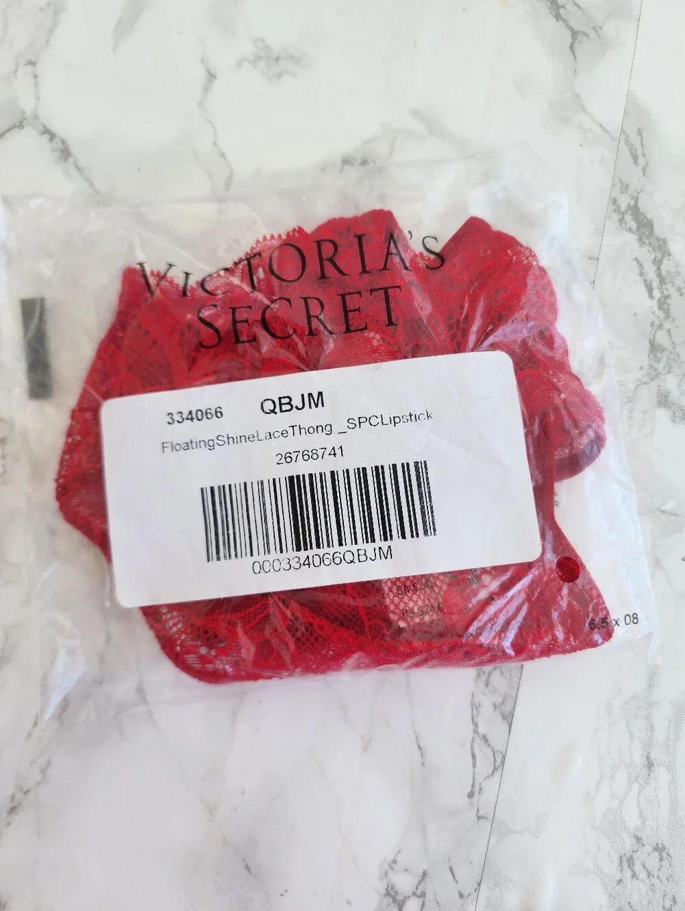 Victoria's Secret Lace Shine Rhinestone Strap Thong Panty M